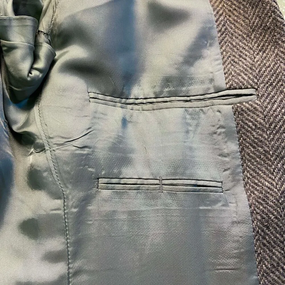 Vintage Jordache Gray Tweed Herring Bone Sport Coat 40R